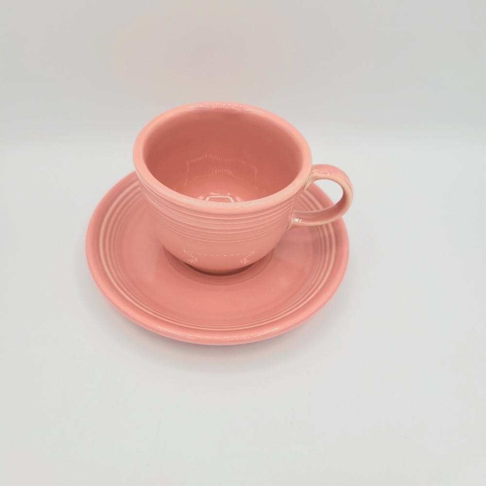 Fiesta Homer Laughlin Pink Cup and‎ Saucer Set  Vintage Vibes fiestaware